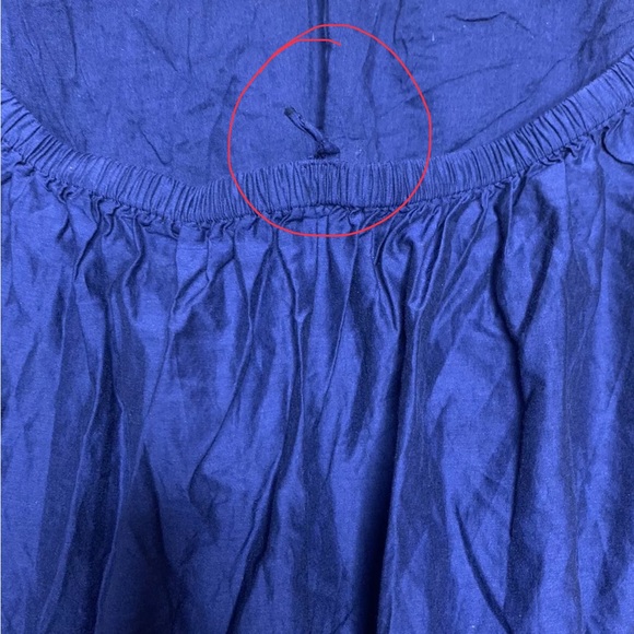 TRYB Tula Shift Dress Blue V Neck Spaghetti Stray Racerback Midi High-Low Hem - Picture 10 of 10